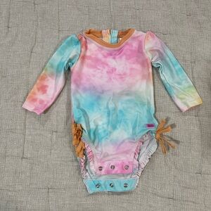 Ruffle Butts Pastel Tie-Dye Kids One Piece swimsuit